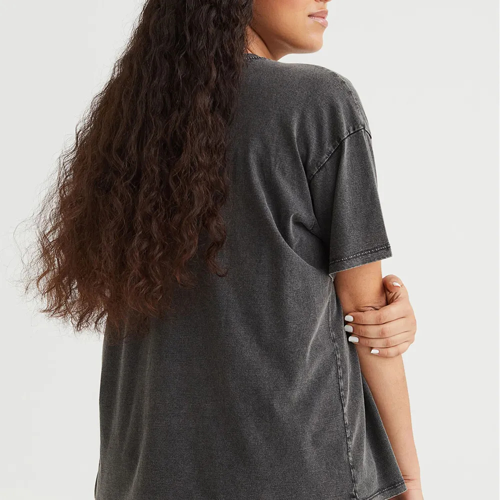 Women's T-shirts Short Crew Neck Streetwear Solid Knitted  Print Loose Casual Fashionable t-shirt  - view 4