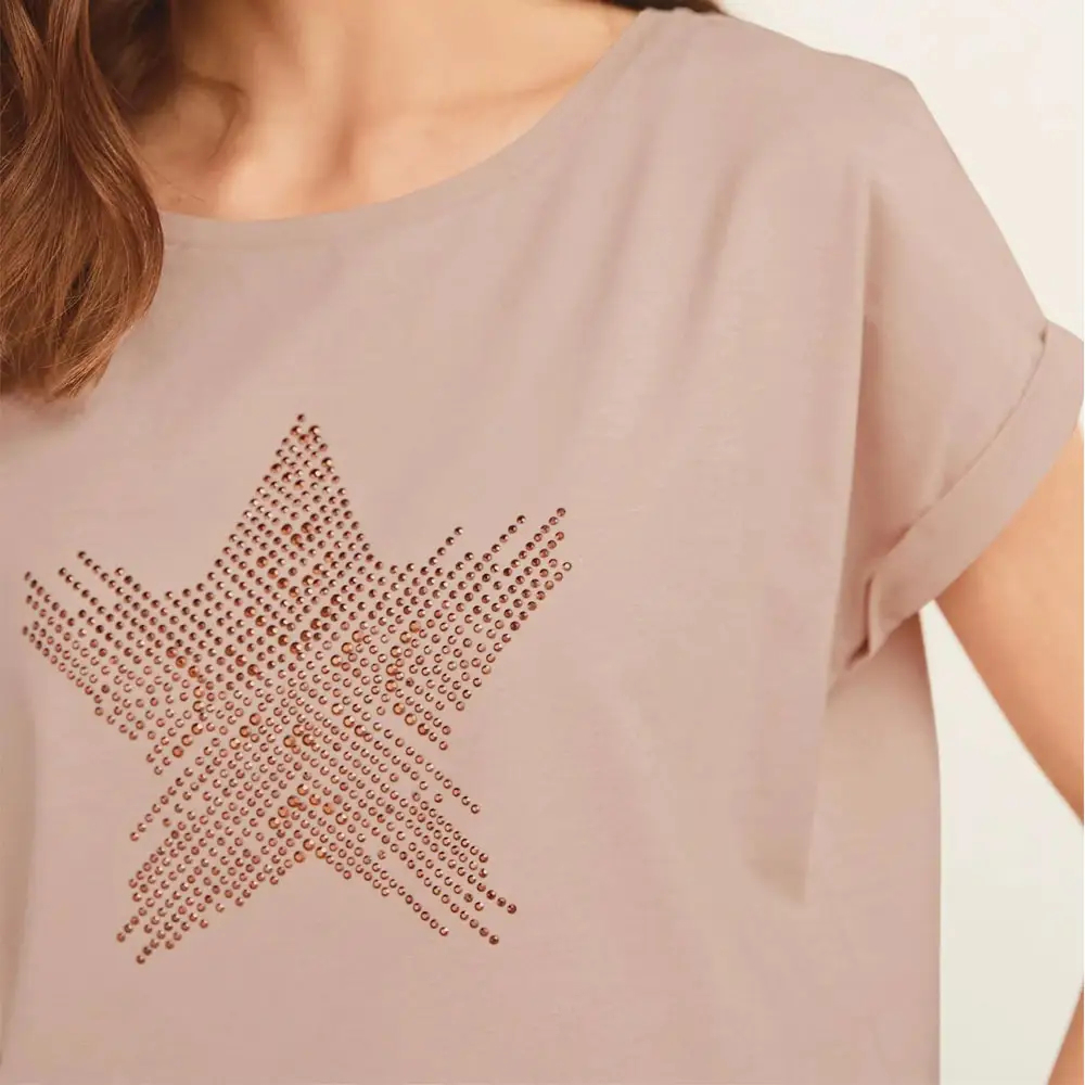 Fashion cute Paris print women's white soft silk knit comfort short sleeve O neck t-shirts stock  - view 5