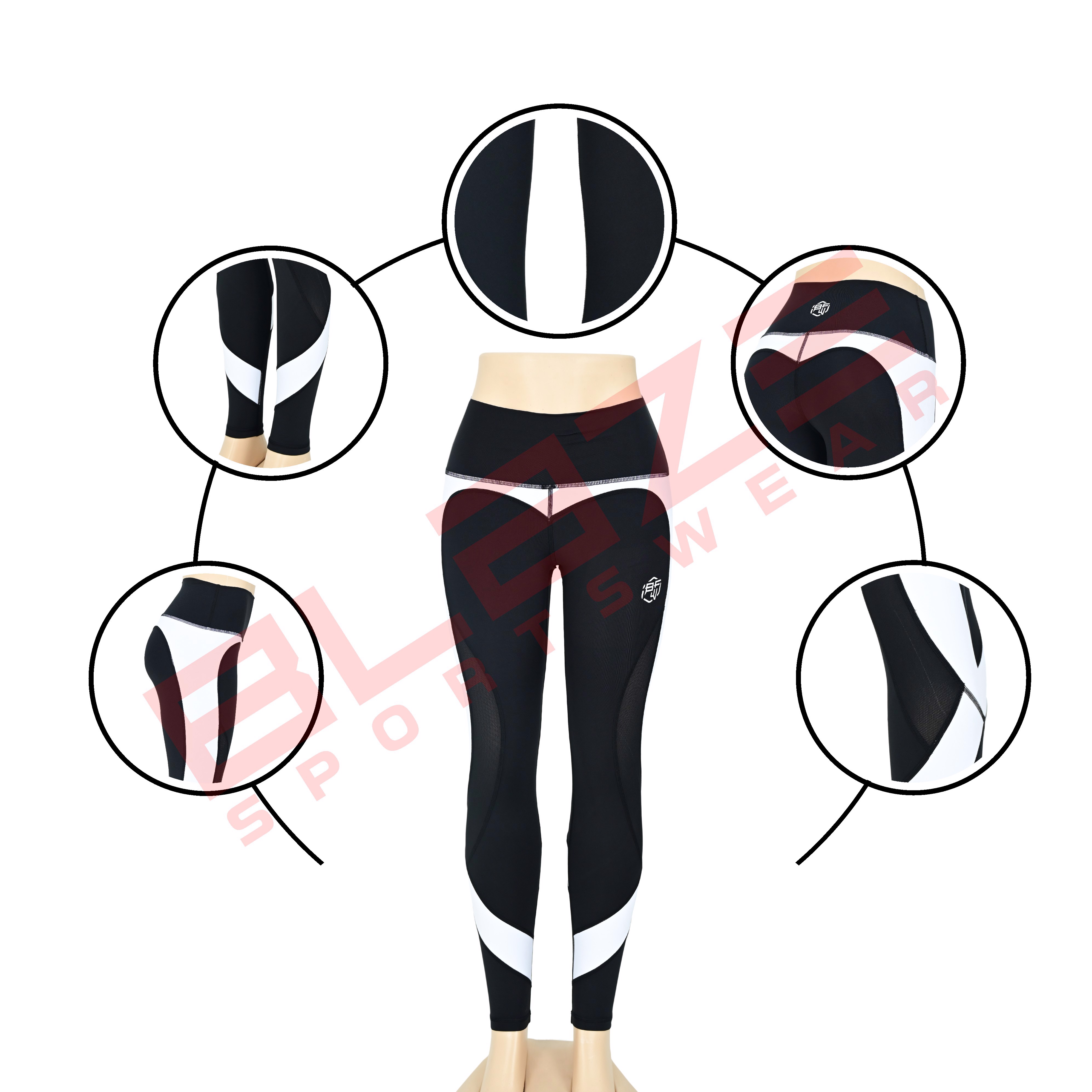 Custom OEM High Waist Workout Sports Yoga pants Breathable Sweat Wicking Leggings  - view 7