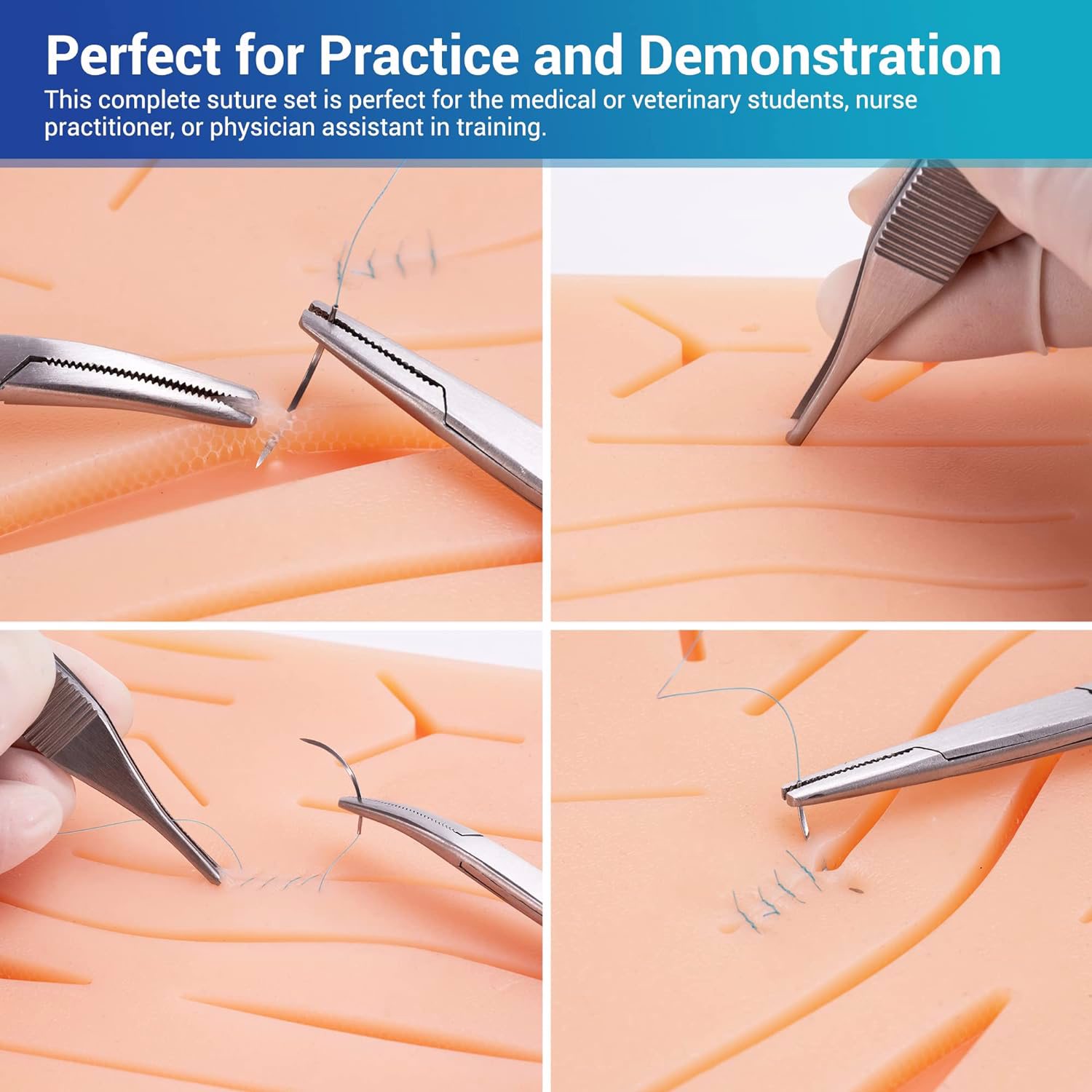 Suture Practice Complete Kit , Include Suture Pad , Suture Tools, Suture Thread & Needle - view 3