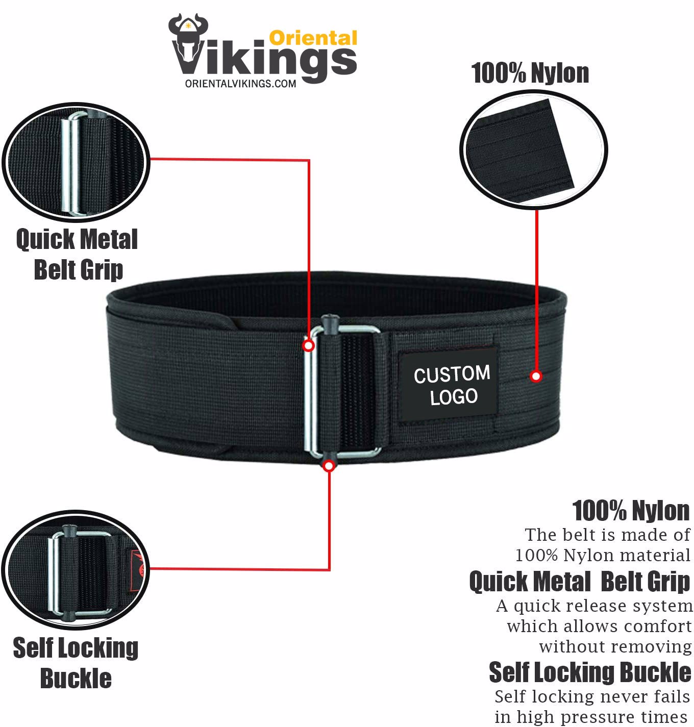 Nylon Velcro Weight Training Belts - view 3