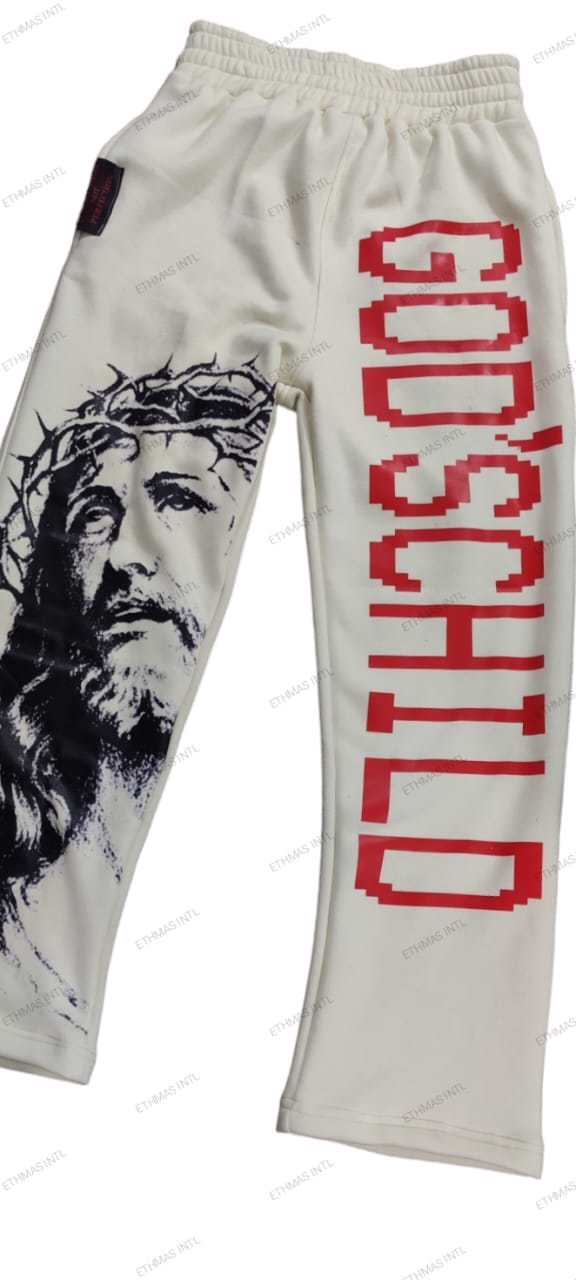 Customized DTF Print Cotton Fleece Wide Bottom Pant&Trousers  - view 2