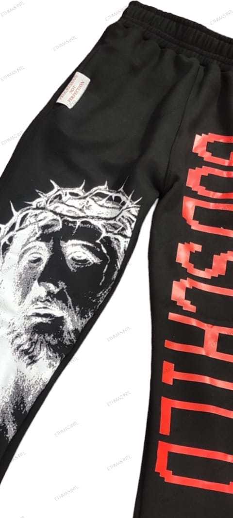 Customized DTF Print Cotton Fleece Wide Bottom Pant&Trousers  - view 5