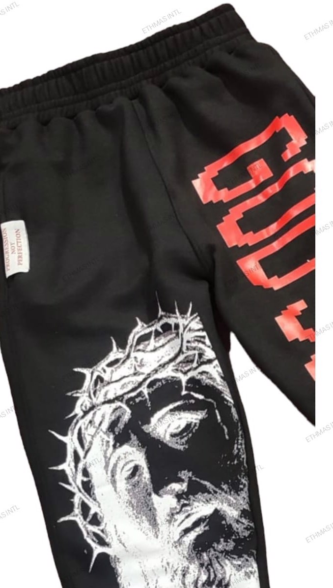 Customized DTF Print Cotton Fleece Wide Bottom Pant&Trousers  - view 9
