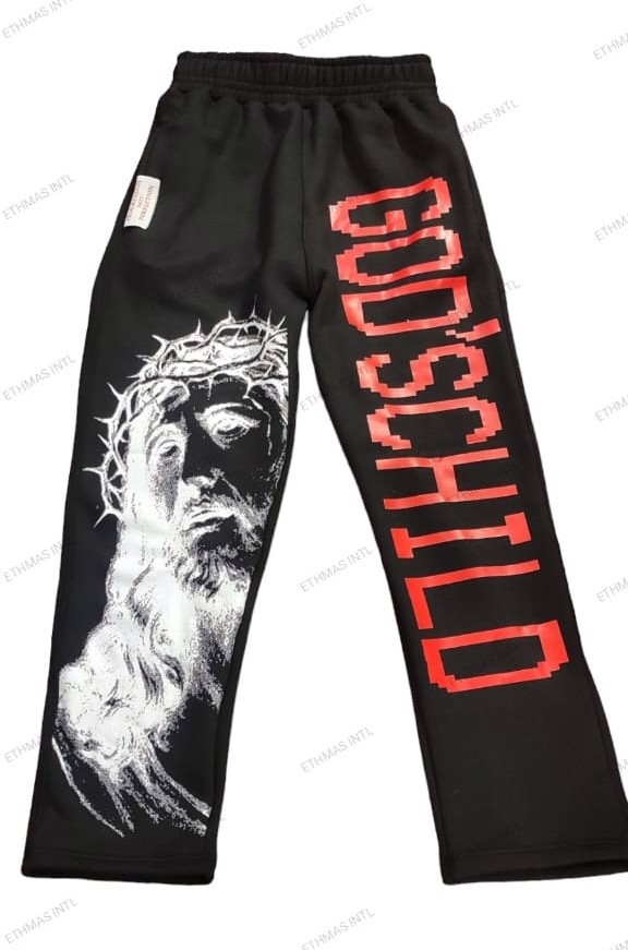 Customized DTF Print Cotton Fleece Wide Bottom Pant&Trousers  - view 12