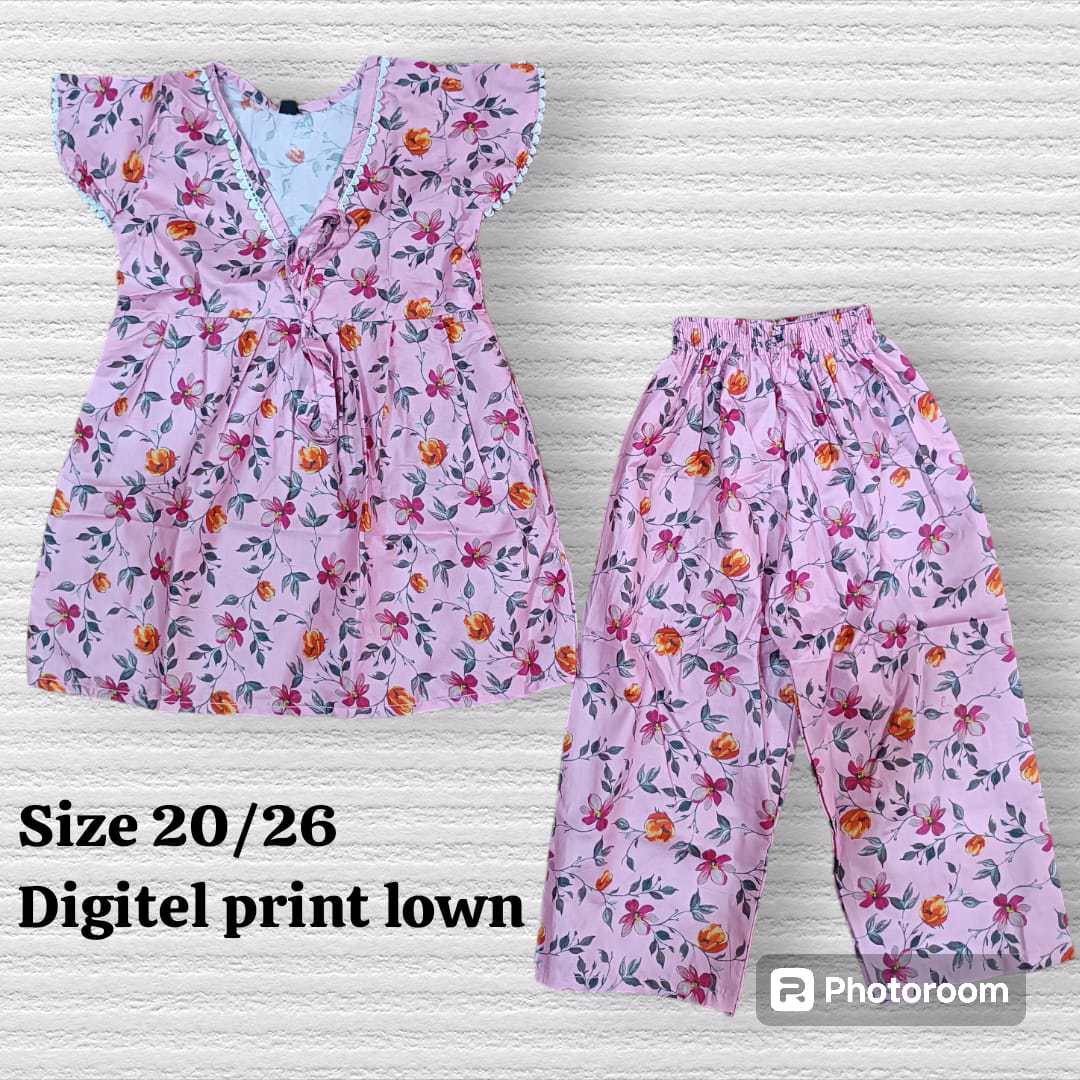 High Quality Selling Child Girls Digitel Print Lown Dress