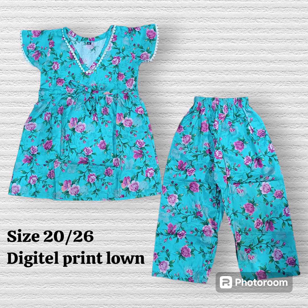 High Quality Selling Child Girls Digitel Print Lown Dress - view 2