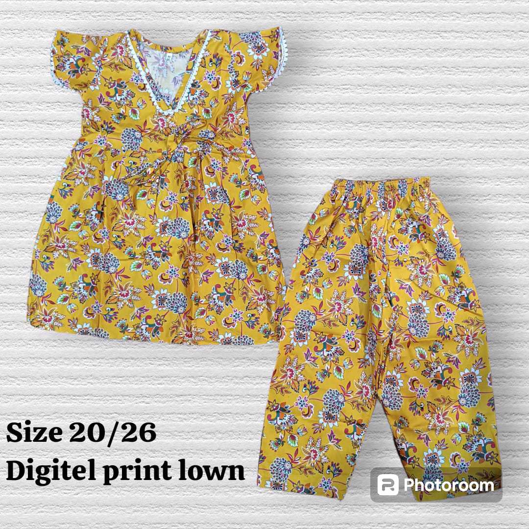 High Quality Selling Child Girls Digitel Print Lown Dress - view 3