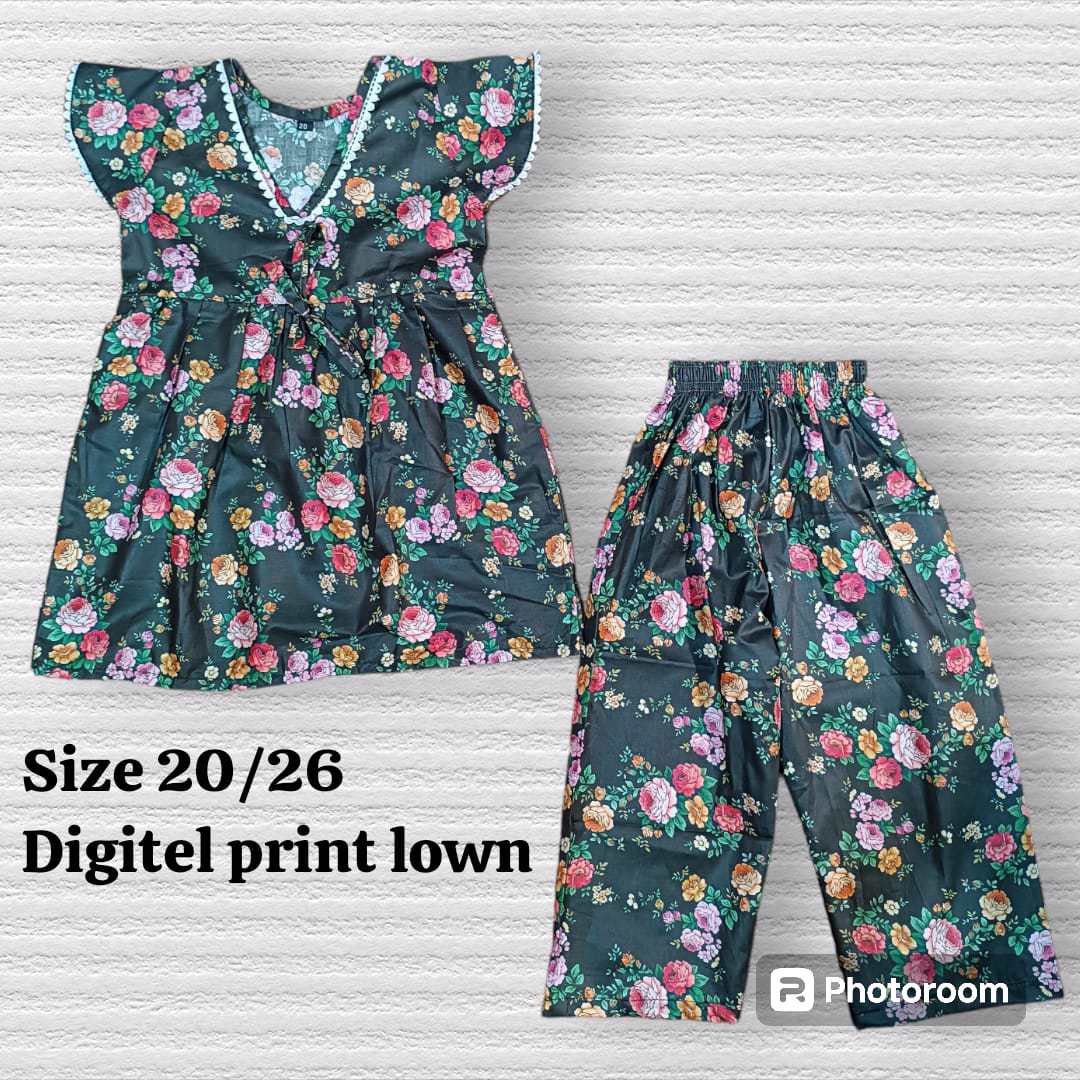 High Quality Selling Child Girls Digitel Print Lown Dress - view 4
