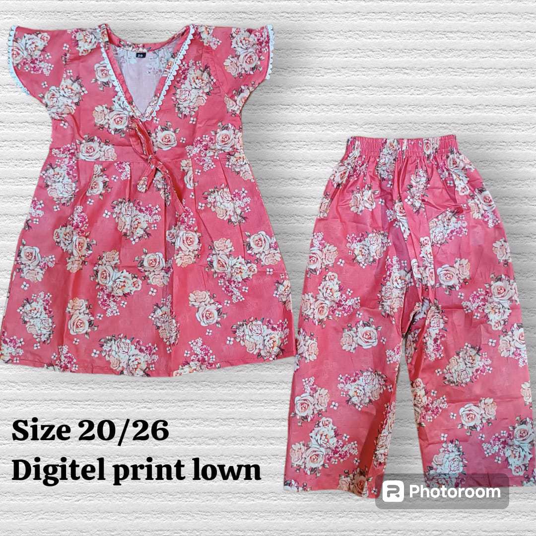 High Quality Selling Child Girls Digitel Print Lown Dress - view 5