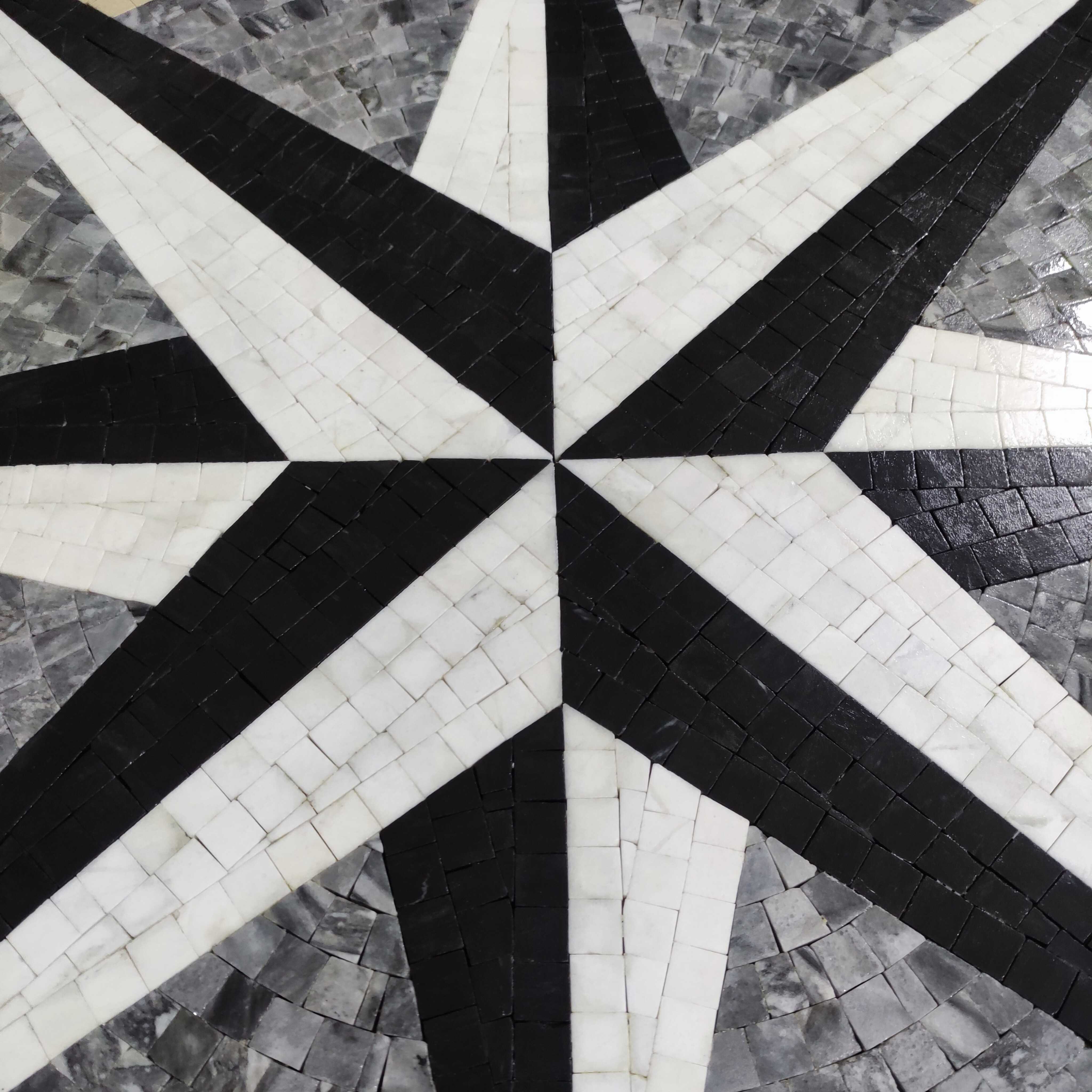 Compass Nautical Marble Mosaic Handmade Medallion for Walls Floors