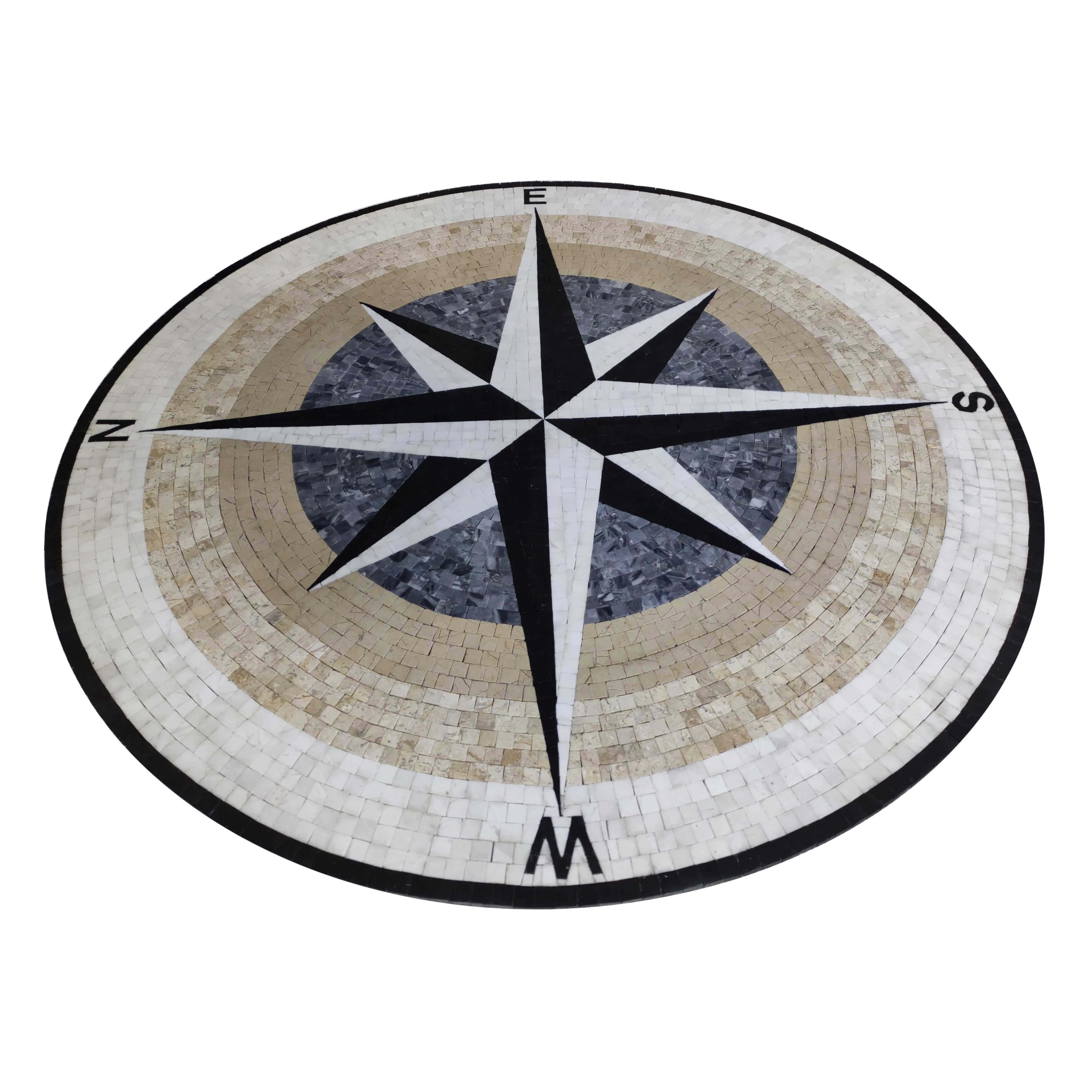 Compass Nautical Marble Mosaic Handmade Medallion for Walls Floors - view 2