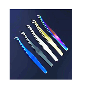  Eyelashes & Tools Eyelash Tweezers Customization Bend Nose Rose Gold Best Lash Applicator  tweezers