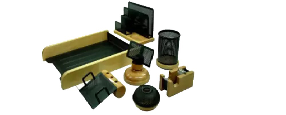 Office Table Desk Organizer Set in Mesh 7 Pcs - view 2