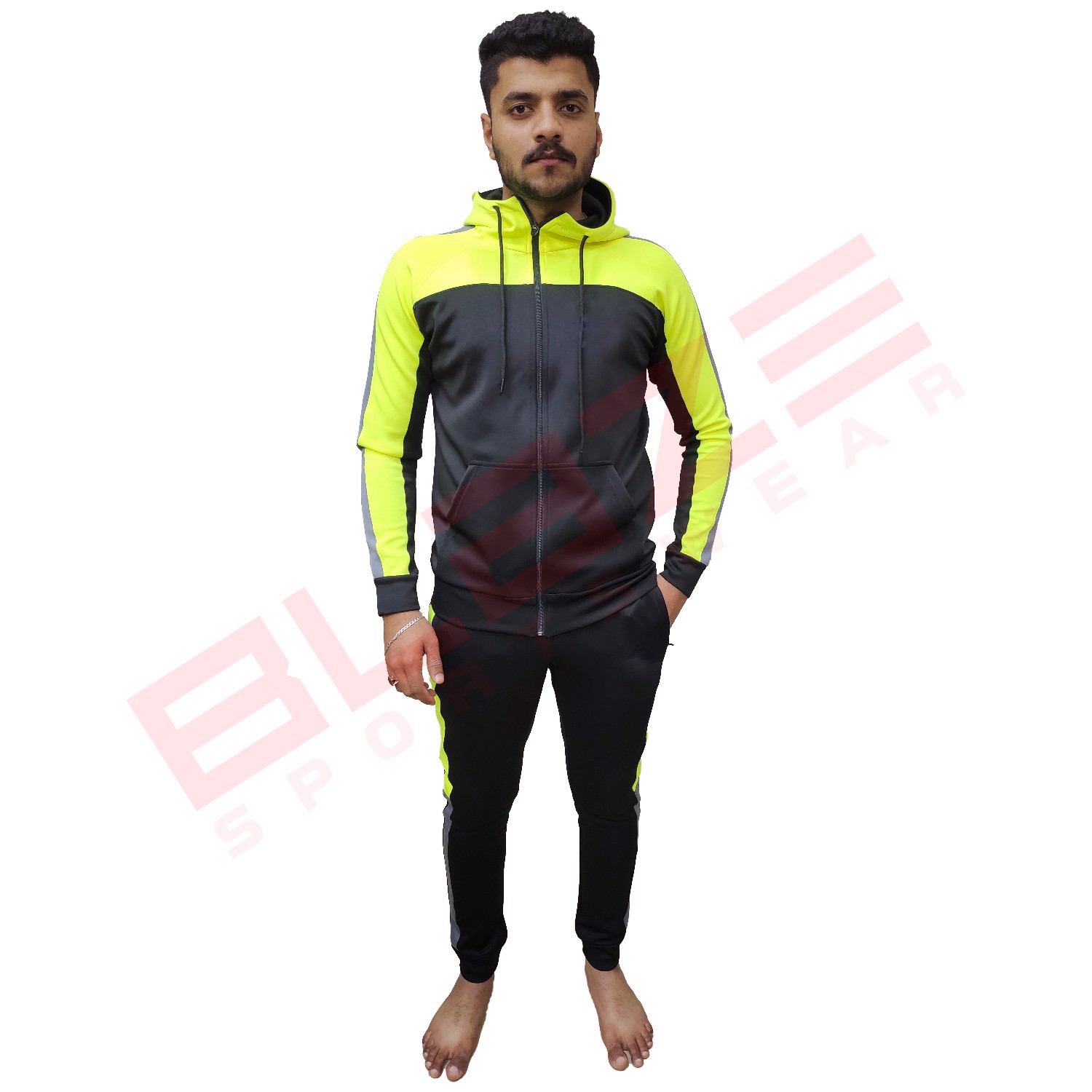 Custom Design Men's Knitted Tracksuit Sublimation Fashion Slim Fit with Sleeve Name Panel Print OEM  - view 9