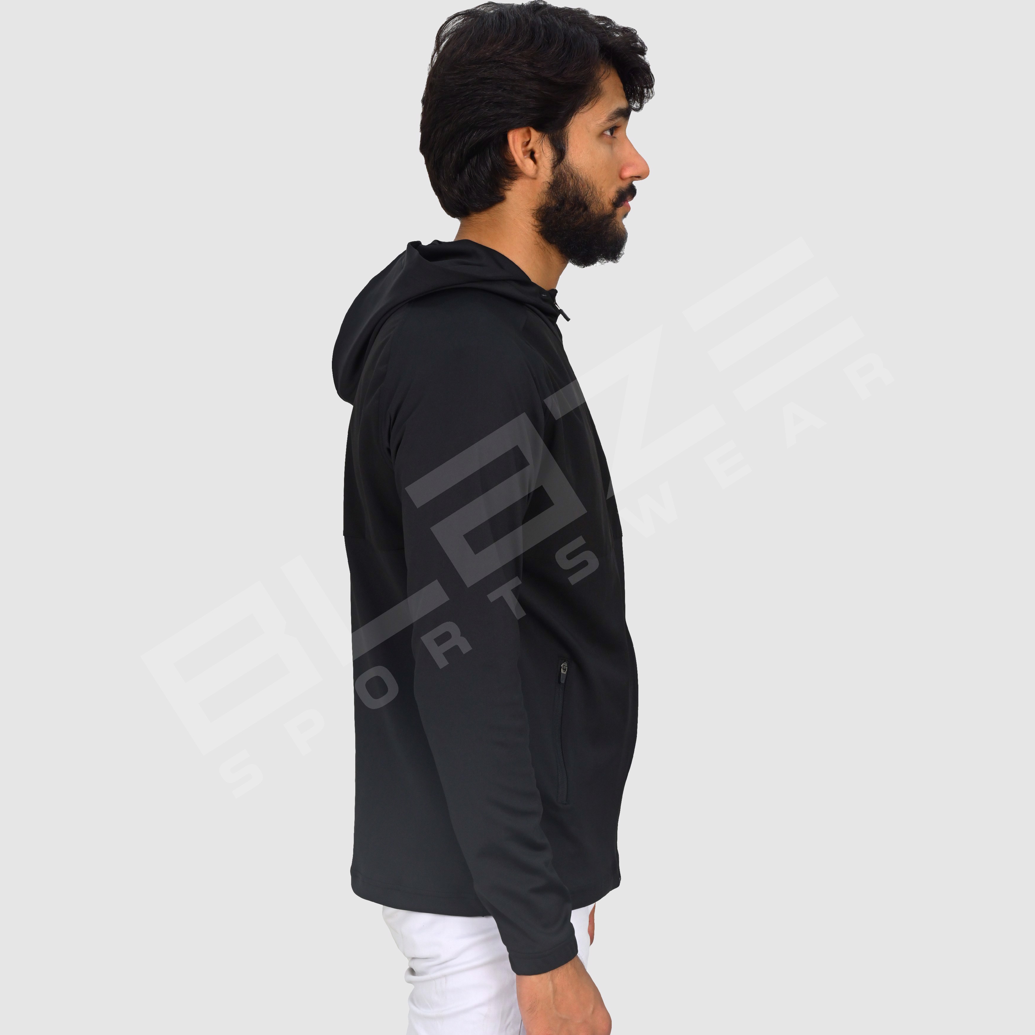 Customize Hoodie  with secure zipper pockets. Ideal for activewear and casual comfort Sweatshirt  