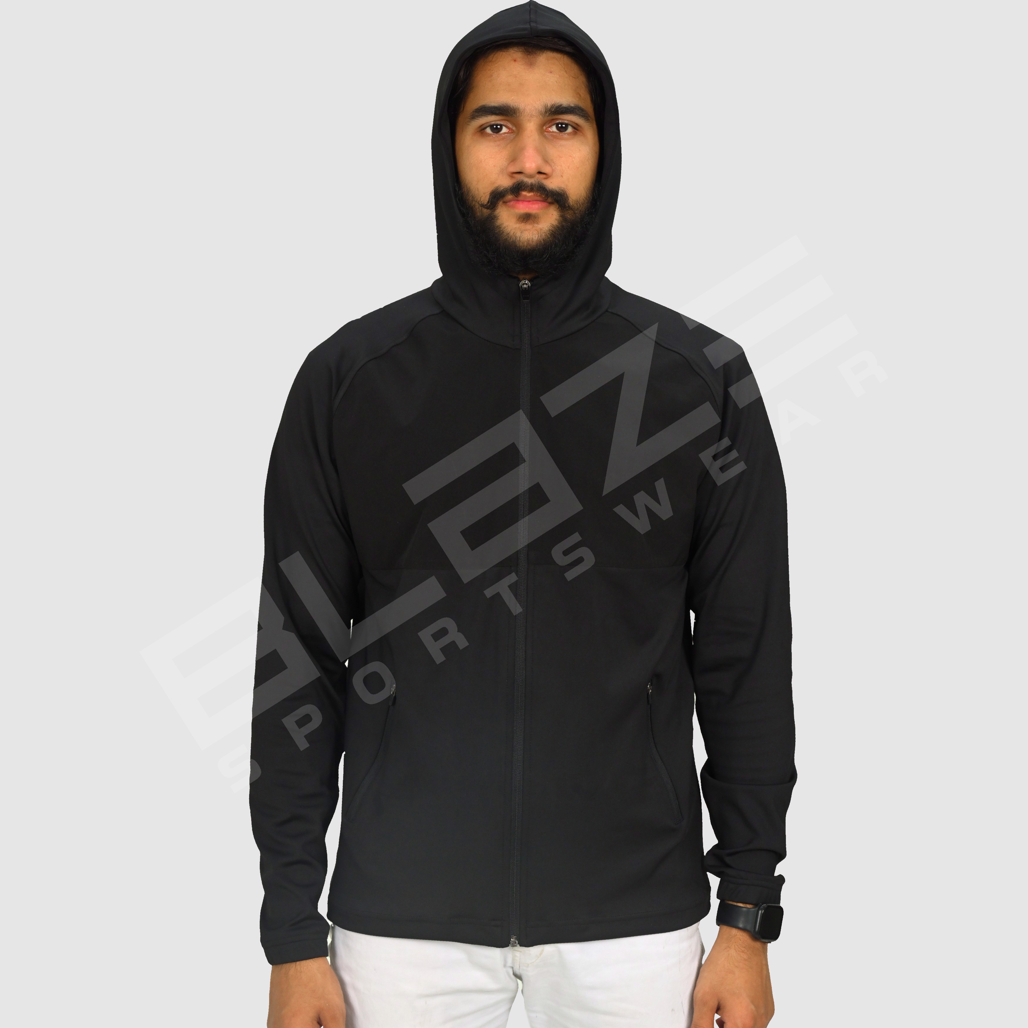 Customize Hoodie  with secure zipper pockets. Ideal for activewear and casual comfort Sweatshirt   - view 3