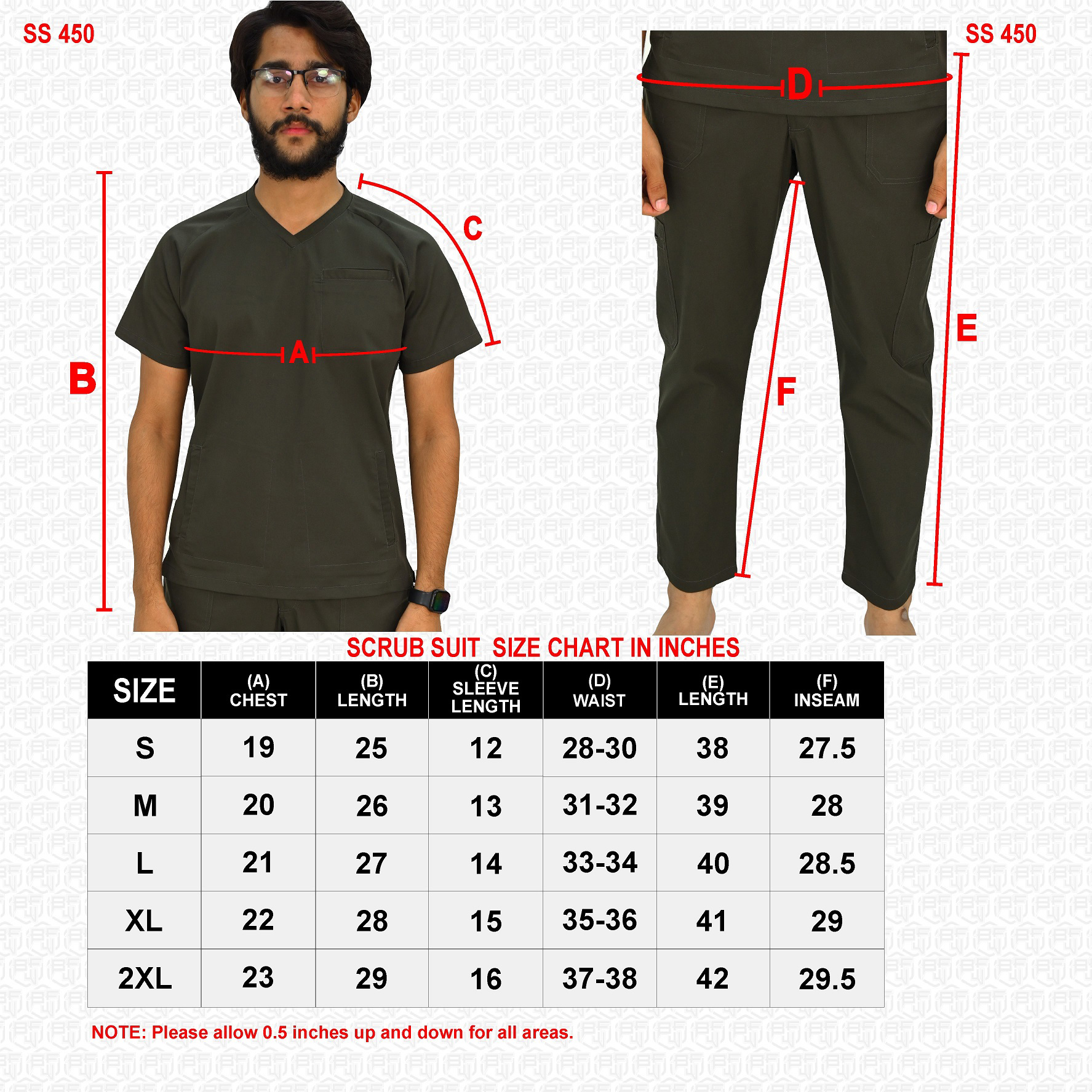  Custom-made Premium scrub suit with pockets for healthcare professionals. Breathable, durable. - view 9