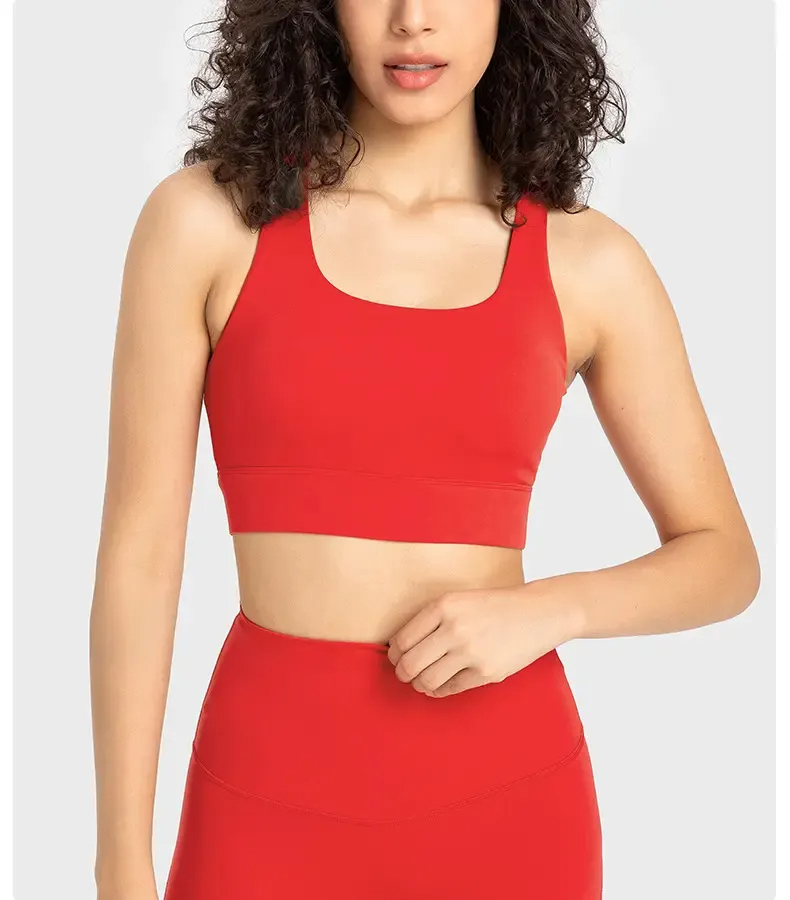 high quality sports wear cross back racer back women gym bra - view 2