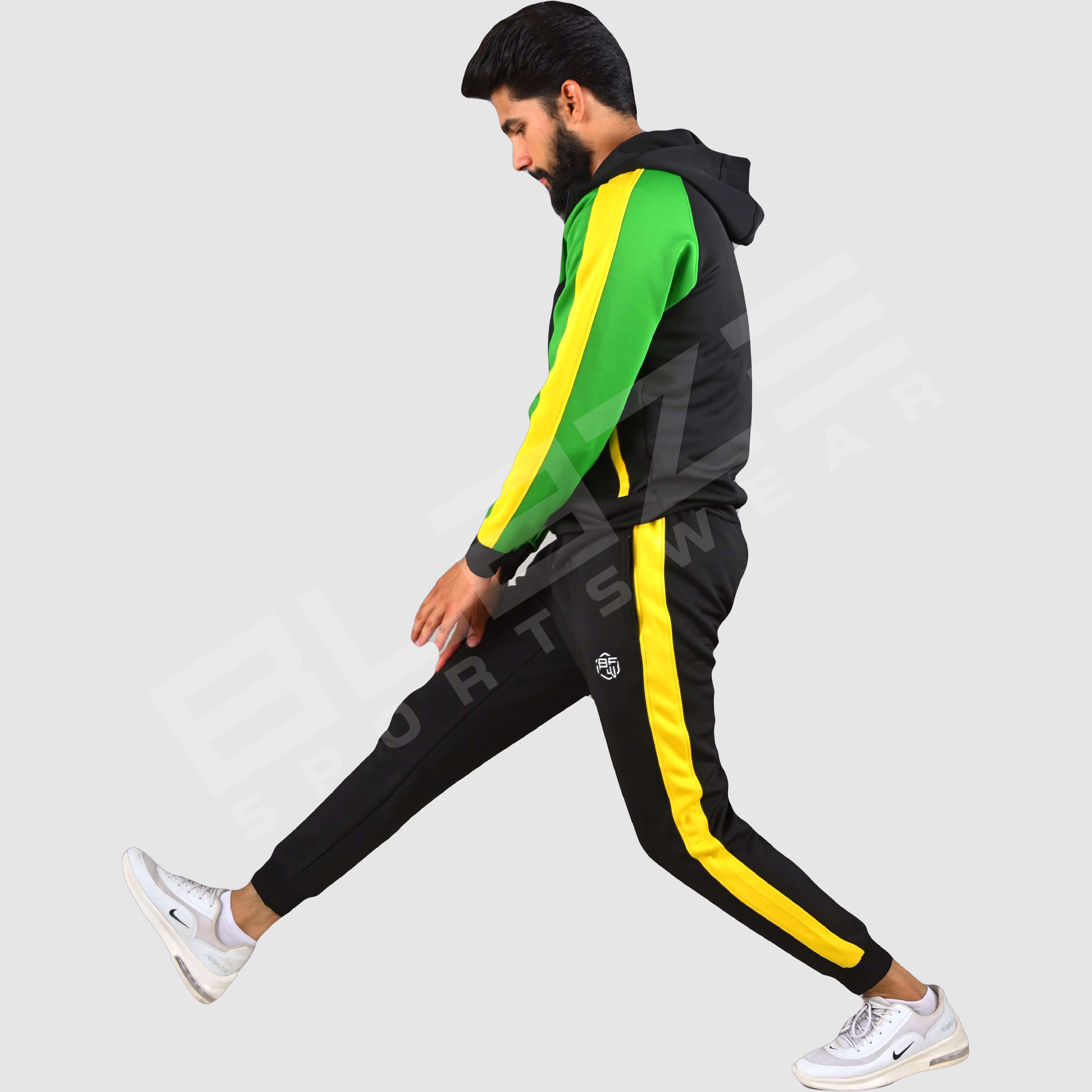 Custom Design Men's Tracksuit  Fashion Slim Fit Design with custom Panel on Sleeve  Print OEM  - view 5