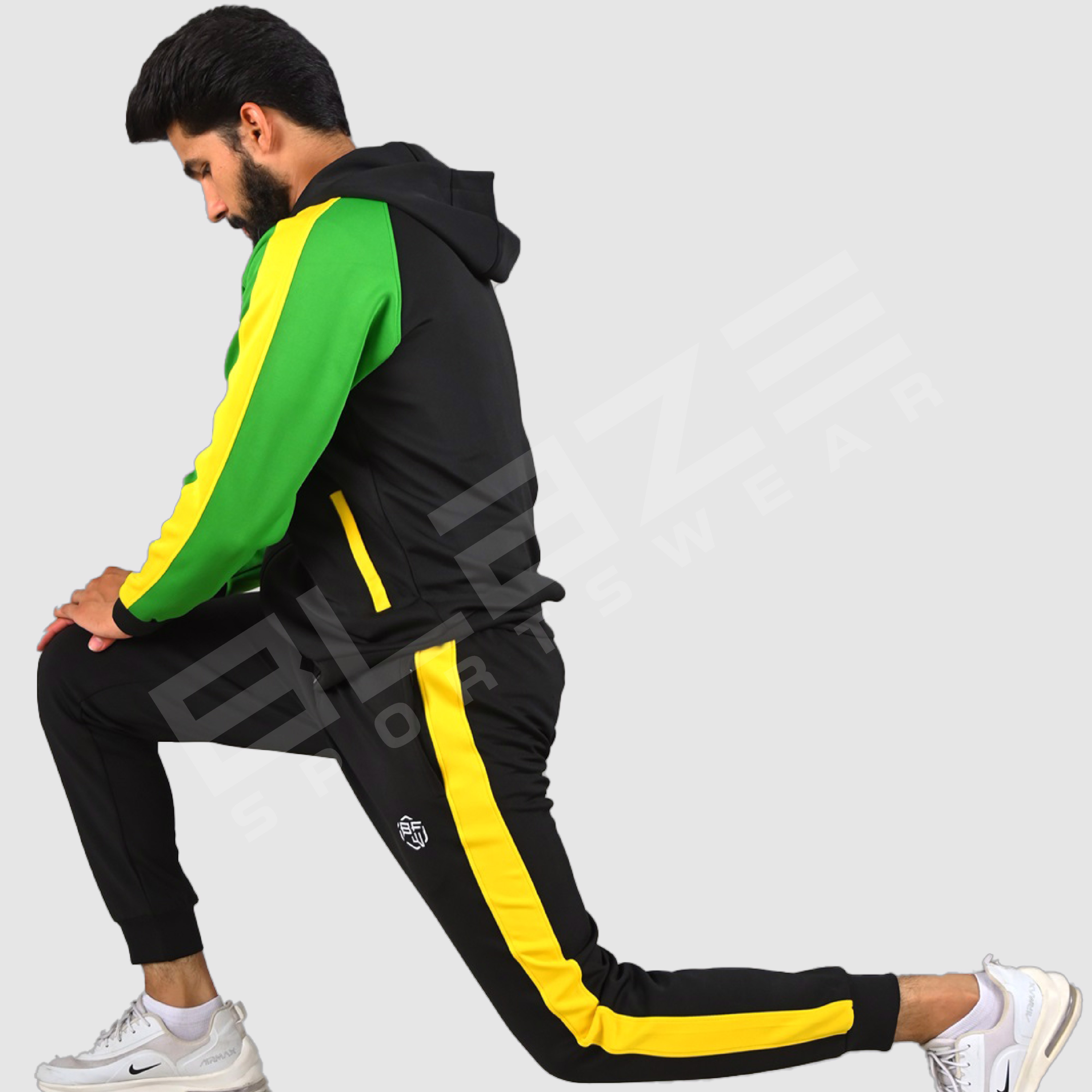 Custom Design Men's Tracksuit  Fashion Slim Fit Design with custom Panel on Sleeve  Print OEM  - view 7