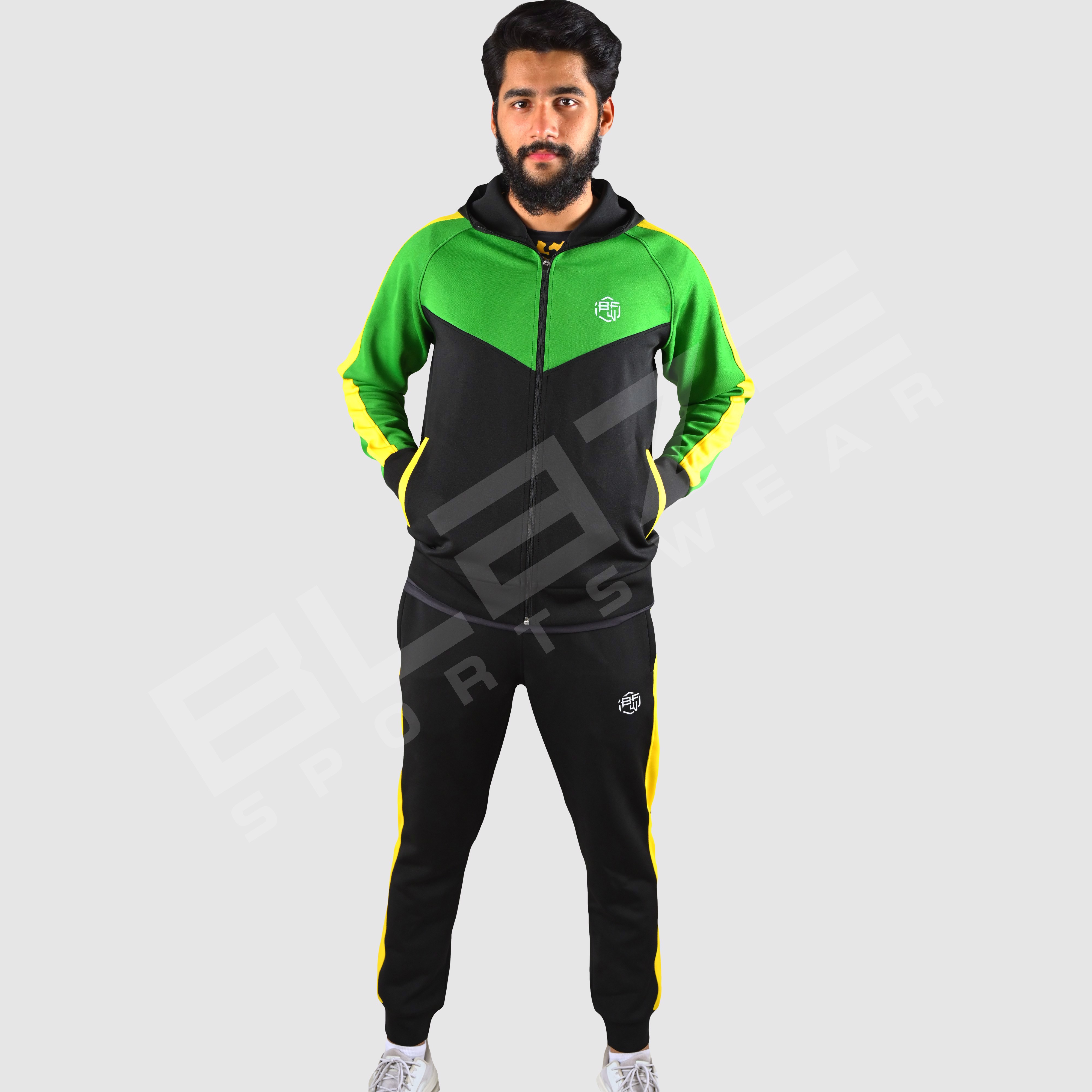 Custom Design Men's Tracksuit  Fashion Slim Fit Design with custom Panel on Sleeve  Print OEM  - view 10