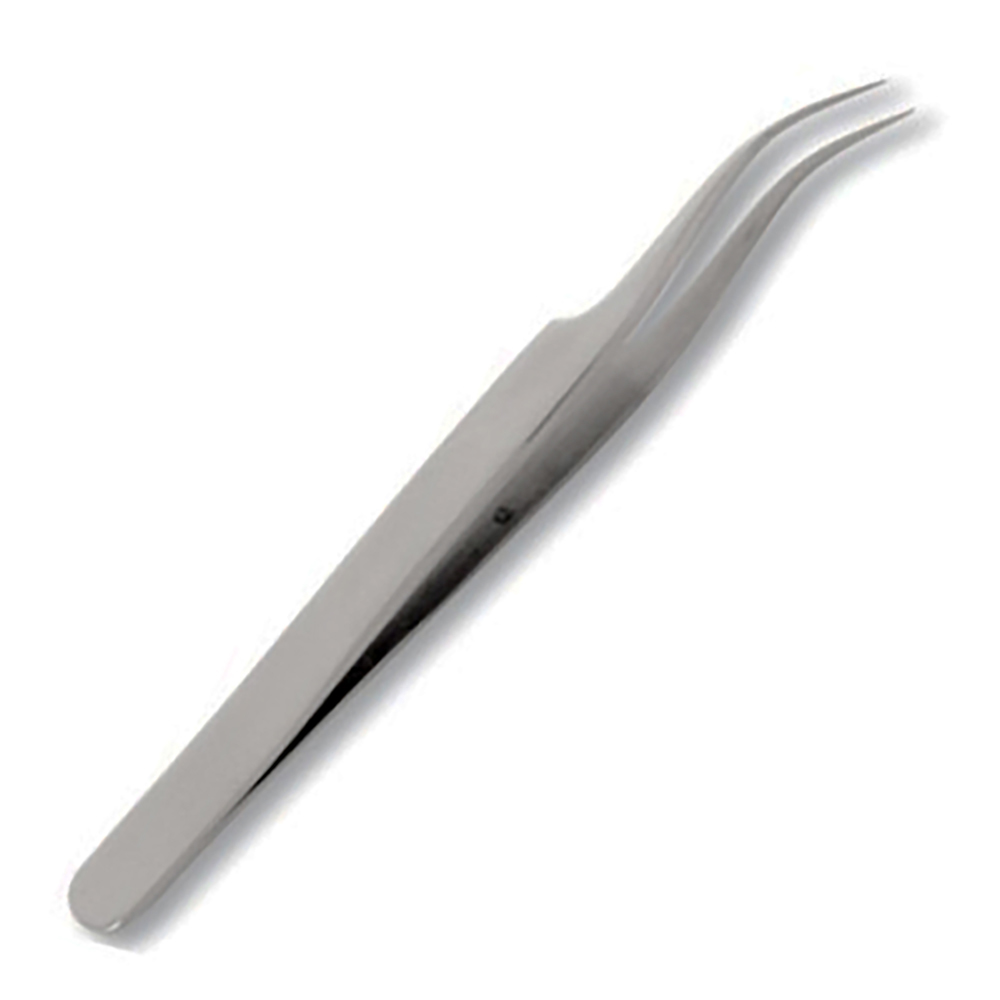75 90 degree Straight and Curved Tip Tweezers Nipper for Eyelash Extensions Green Stainless Steel