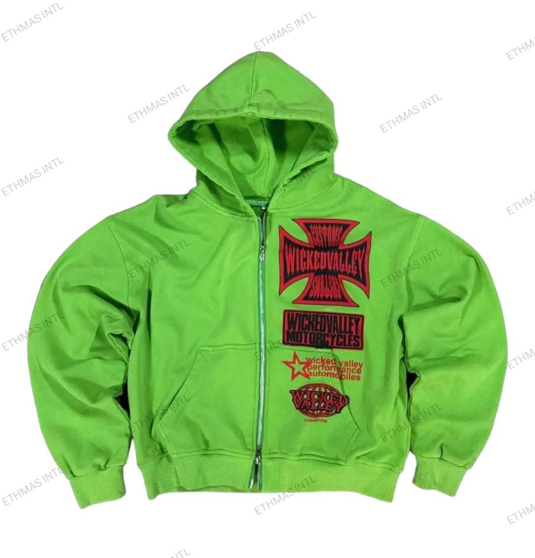 Customized Screen Print Baggy&Oversize&Drop Shoulder Zipper hoodie - view 15
