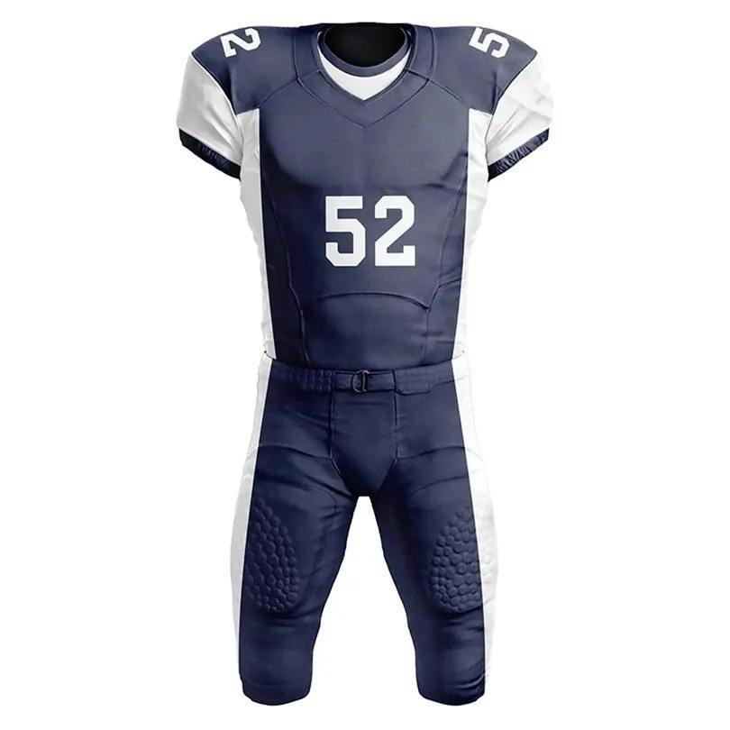 high quality American Custom Logo Custom Team Number Solid Blue American Football Uniforms - view 3