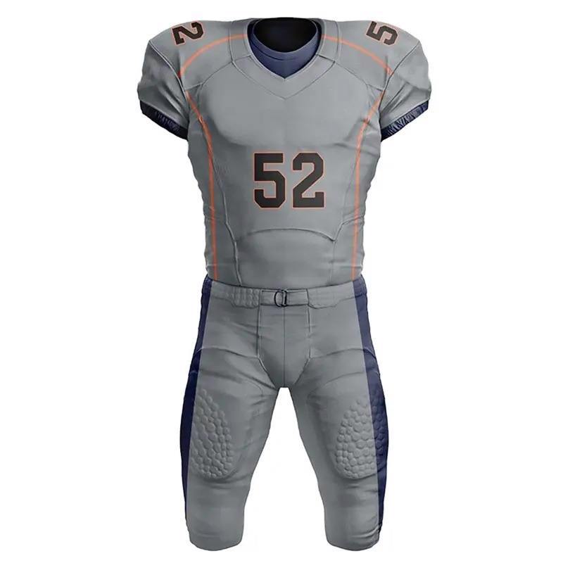 high quality American Custom Logo Custom Team Number Solid Blue American Football Uniforms - view 5
