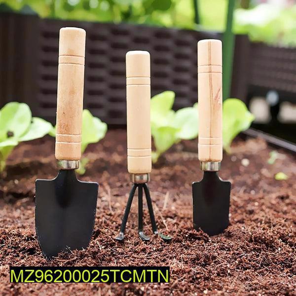Set of 3 - Mini Kitchen Gardening Tools & Accessories with Wooden Handles - view 4