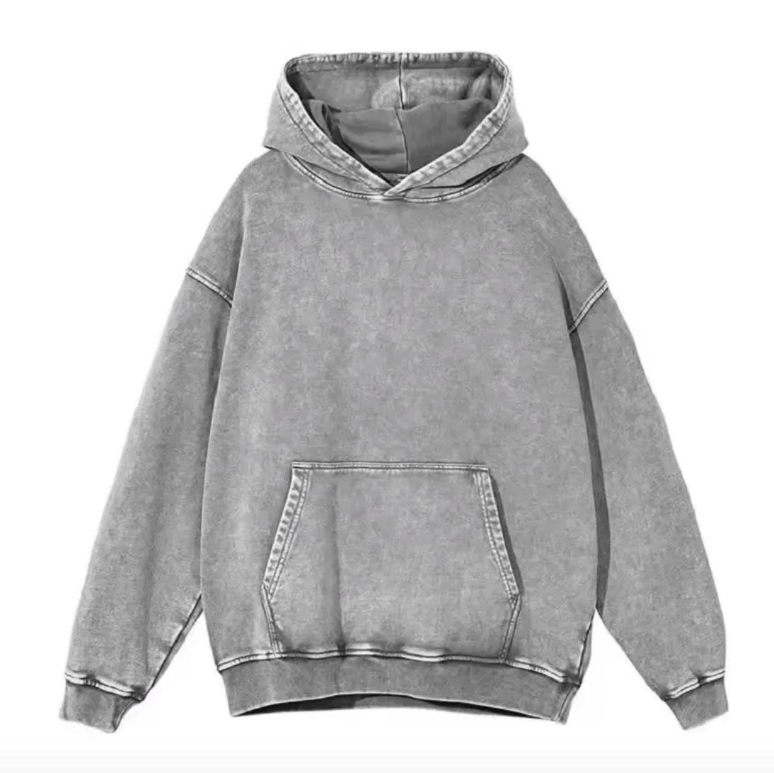 High Quality 100% Cotton Acid Washed Hoodie High Street