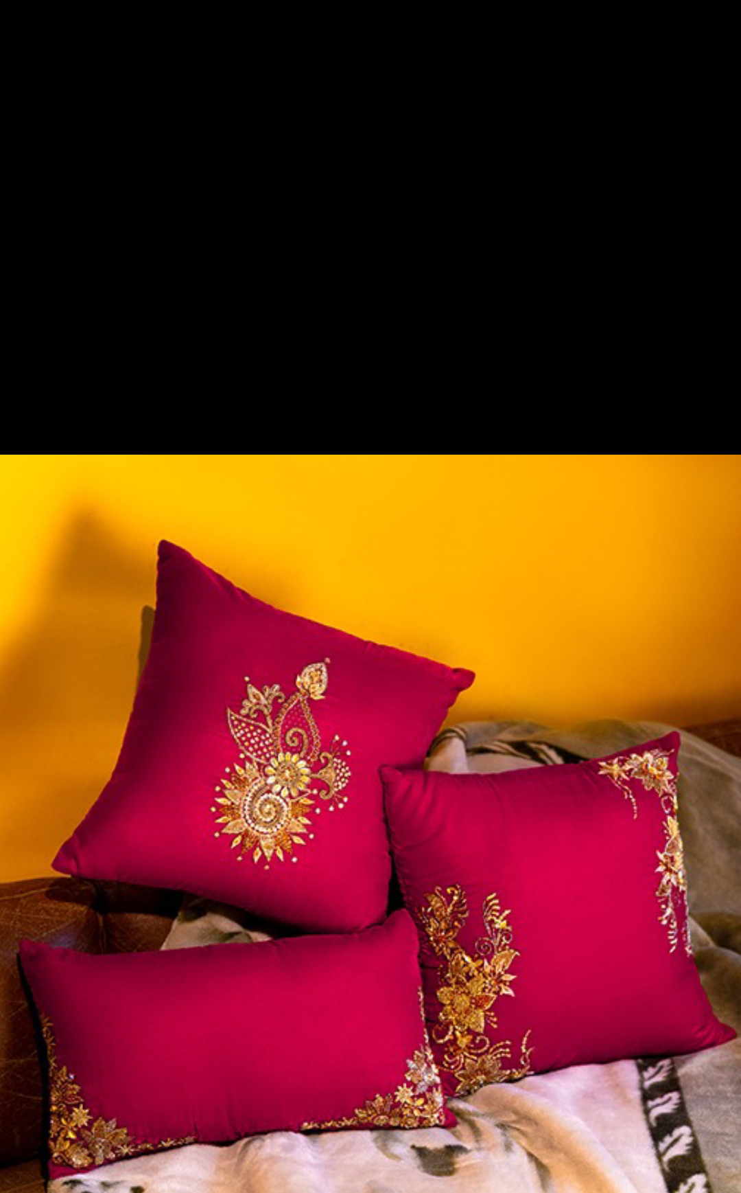  High Quality Red Velvet Handmade Cushions Available At An Affordable Price  - view 2