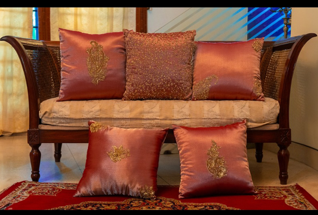  High quality Shiny Glow Handmade Rusty Pink Cushion Available In All Sizes 