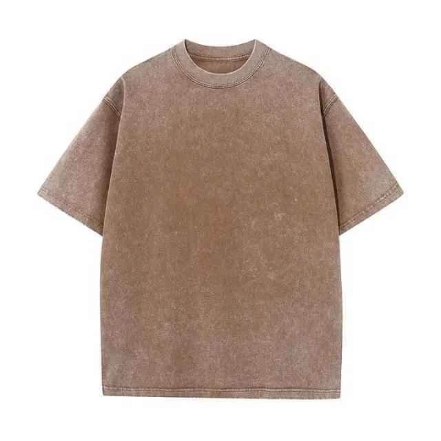 New design Acid Wash T-Shirt Best Quality Men Solid Color 