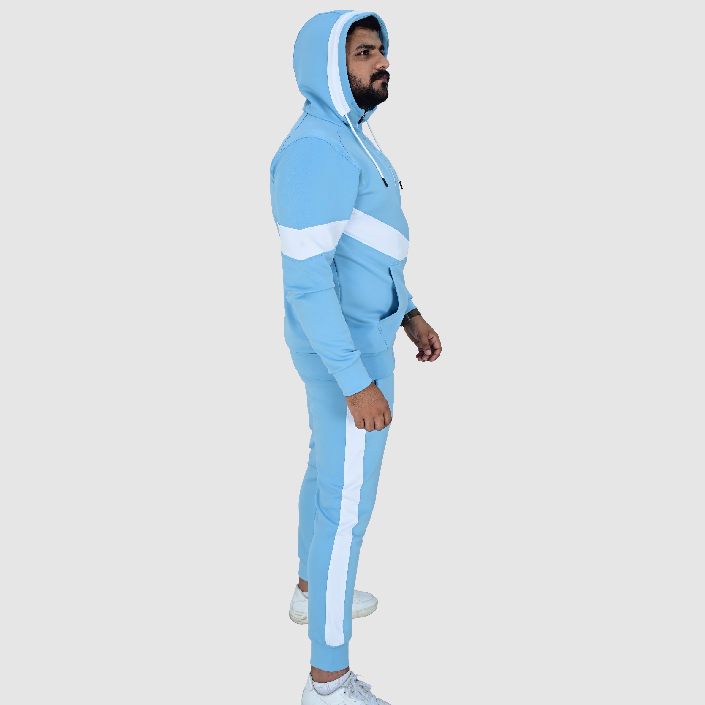 Custom Design Men's Knitted Tracksuit Sublimation Fashion Slim Fit with Sleeve  Panel Print OEM  - view 2