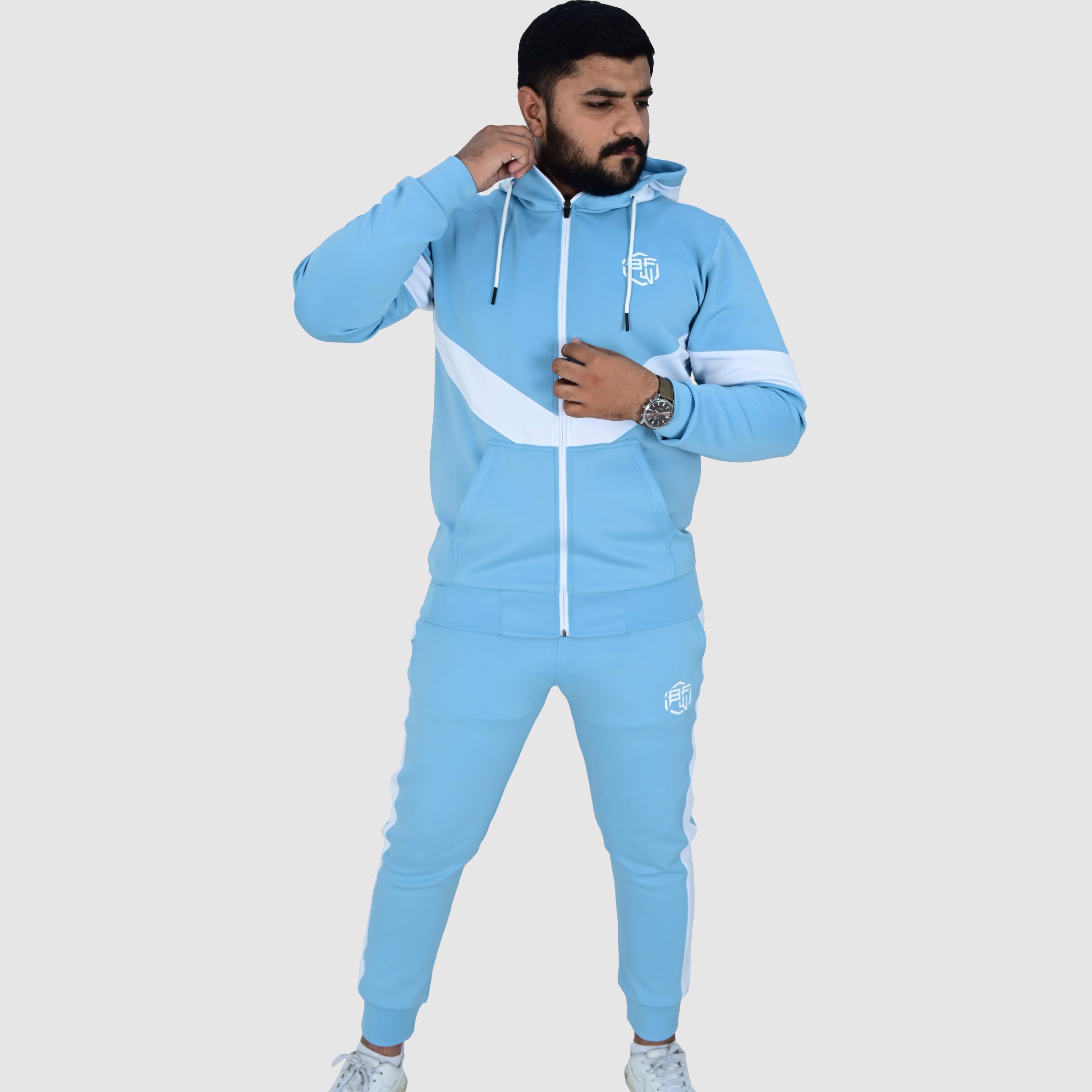 Custom Design Men's Knitted Tracksuit Sublimation Fashion Slim Fit with Sleeve  Panel Print OEM  - view 4