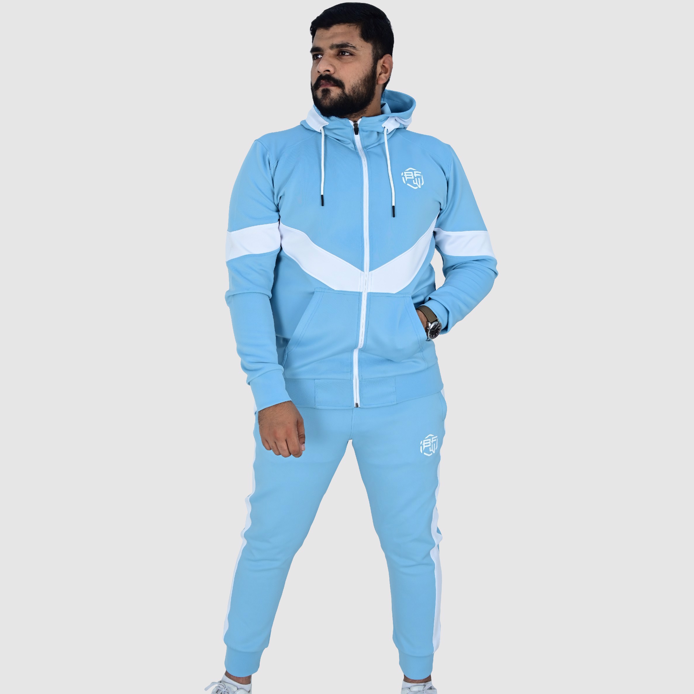 Custom Design Men's Knitted Tracksuit Sublimation Fashion Slim Fit with Sleeve  Panel Print OEM  - view 6