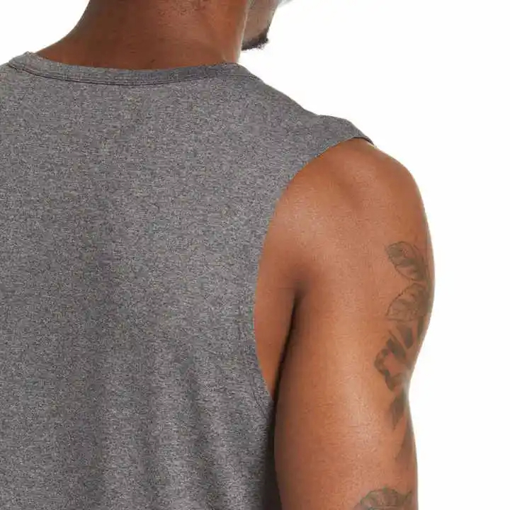 Cheap Custom Logo Muscle Fit Plain Men Tank Tops - view 2