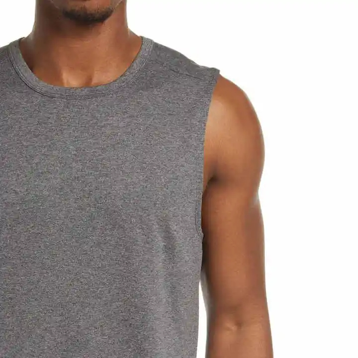 Cheap Custom Logo Muscle Fit Plain Men Tank Tops - view 3