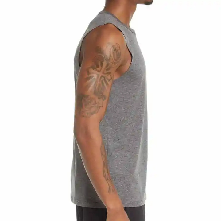 Cheap Custom Logo Muscle Fit Plain Men Tank Tops - view 4