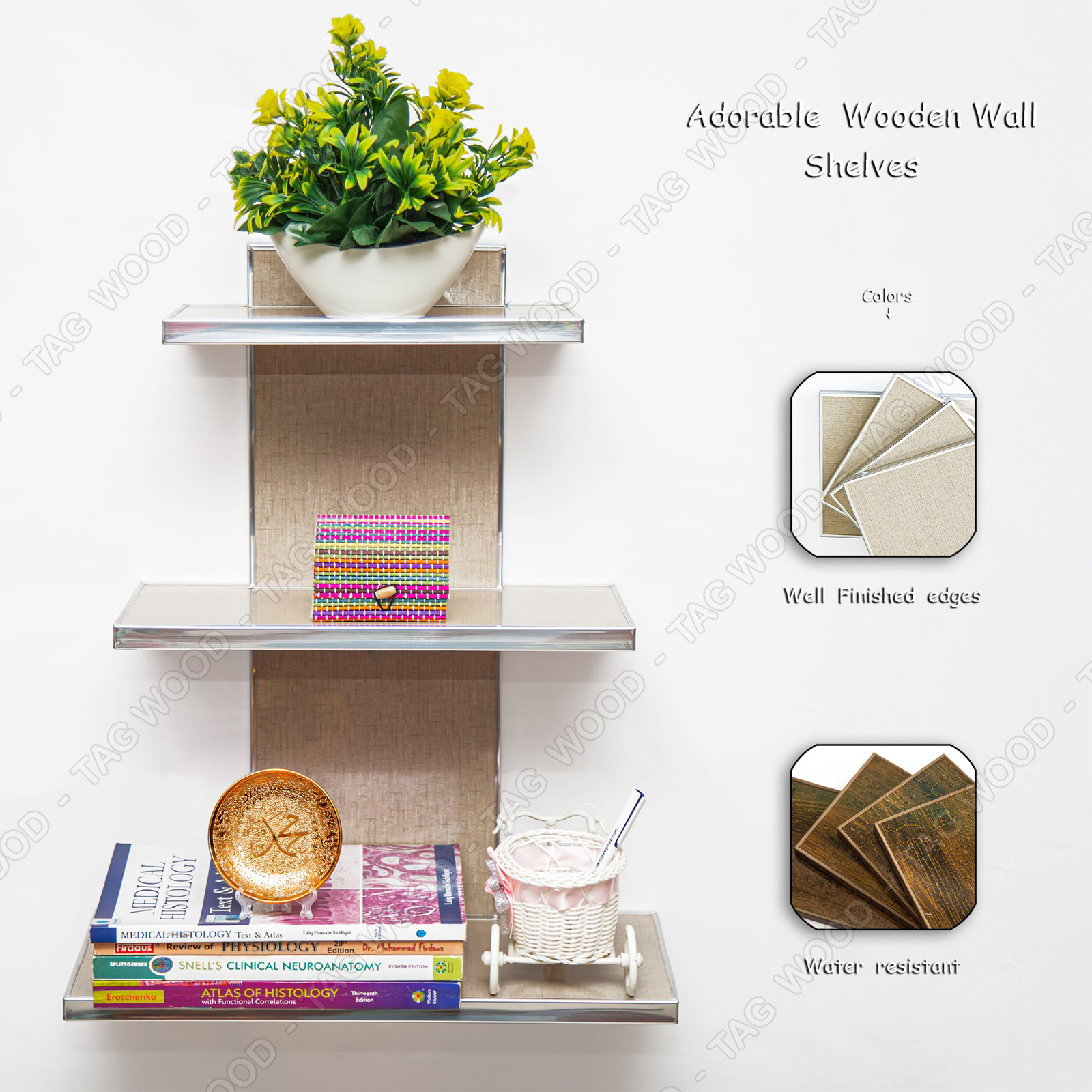 Home decor Stylish Wooden Crafted Shelf  With Minimalist Design And Aesthetic Appeal