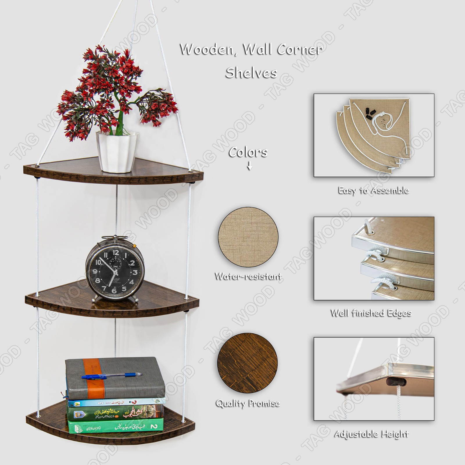 Home decor Stylish Wooden  Crafted Shelf With High Quality Wood And Minimalist Design 