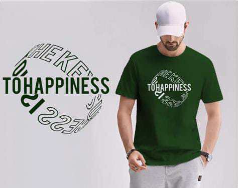  High Quality Unique and Provoking Happiness Design T-shirt With Comfort Fabric  - view 2