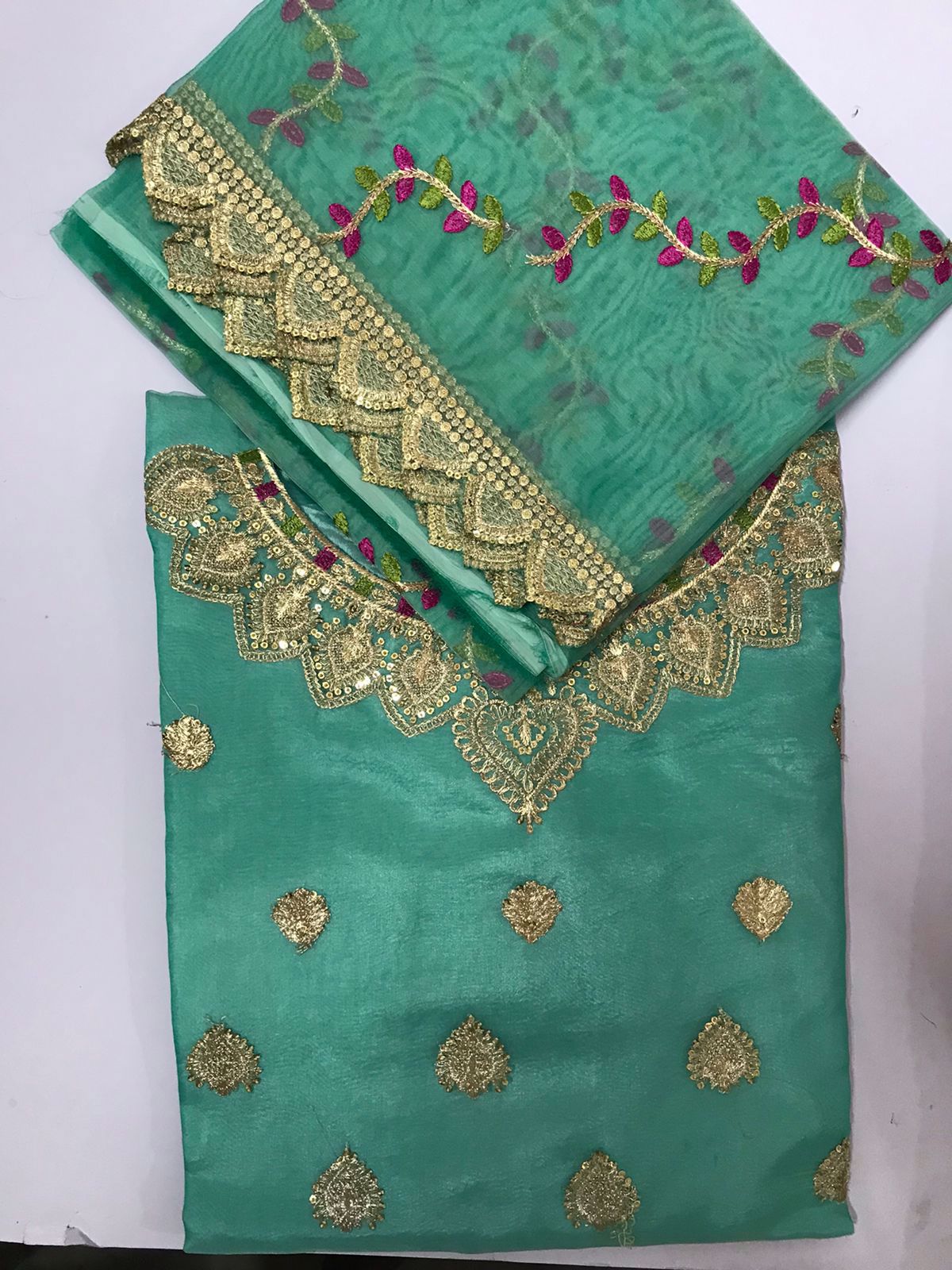 2-Piece Organza stitched Shirt with dupatta