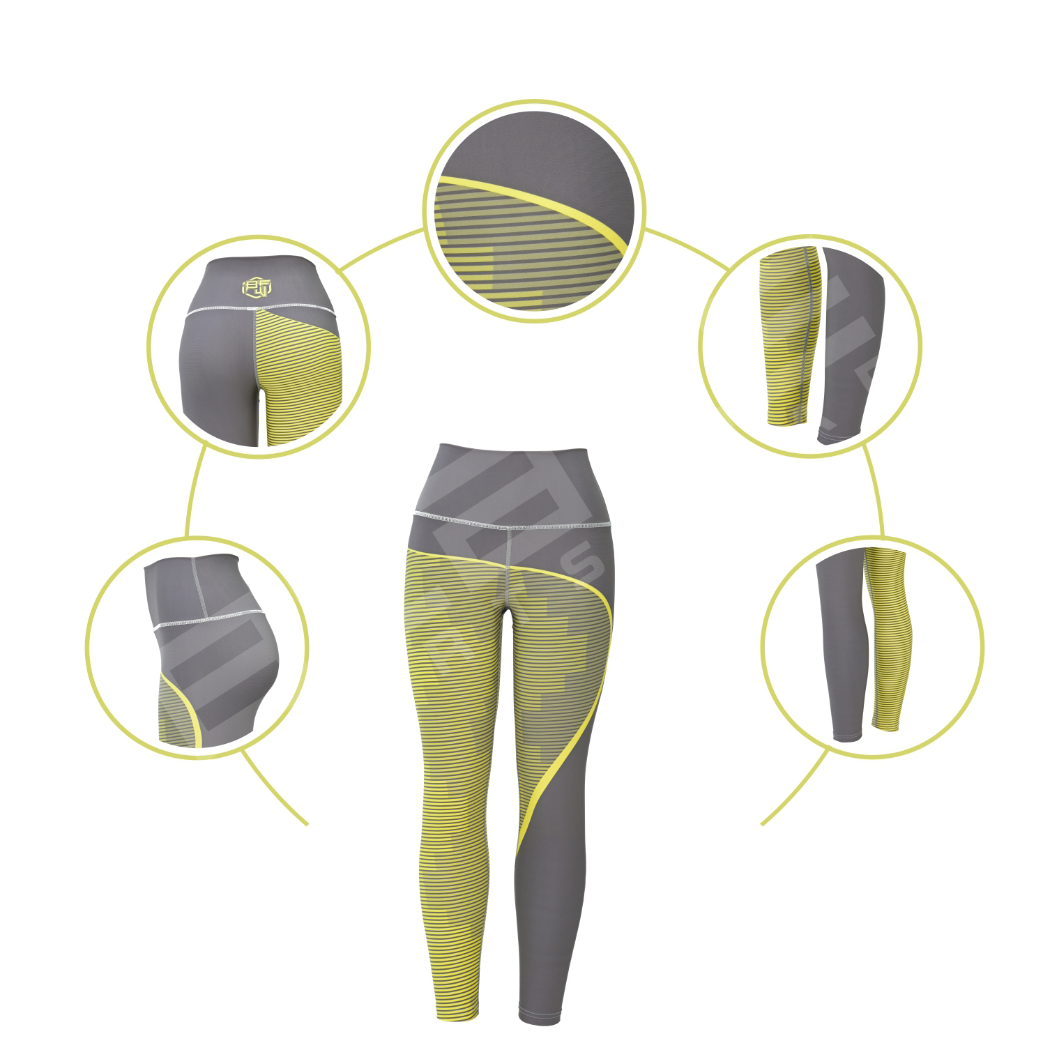 Custom OEM High Waist Workout Sports Yoga pants Breathable Sweat Wicking Leggings  - view 6