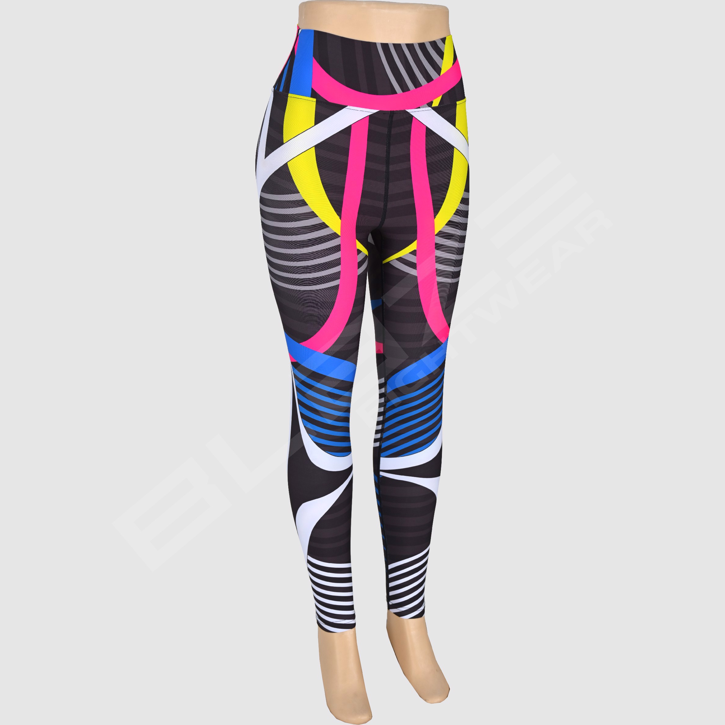 Customized High Workout Sports Yoga Pants Women Breathable Sweat Wicking Legging Softener Patchwork  - view 3
