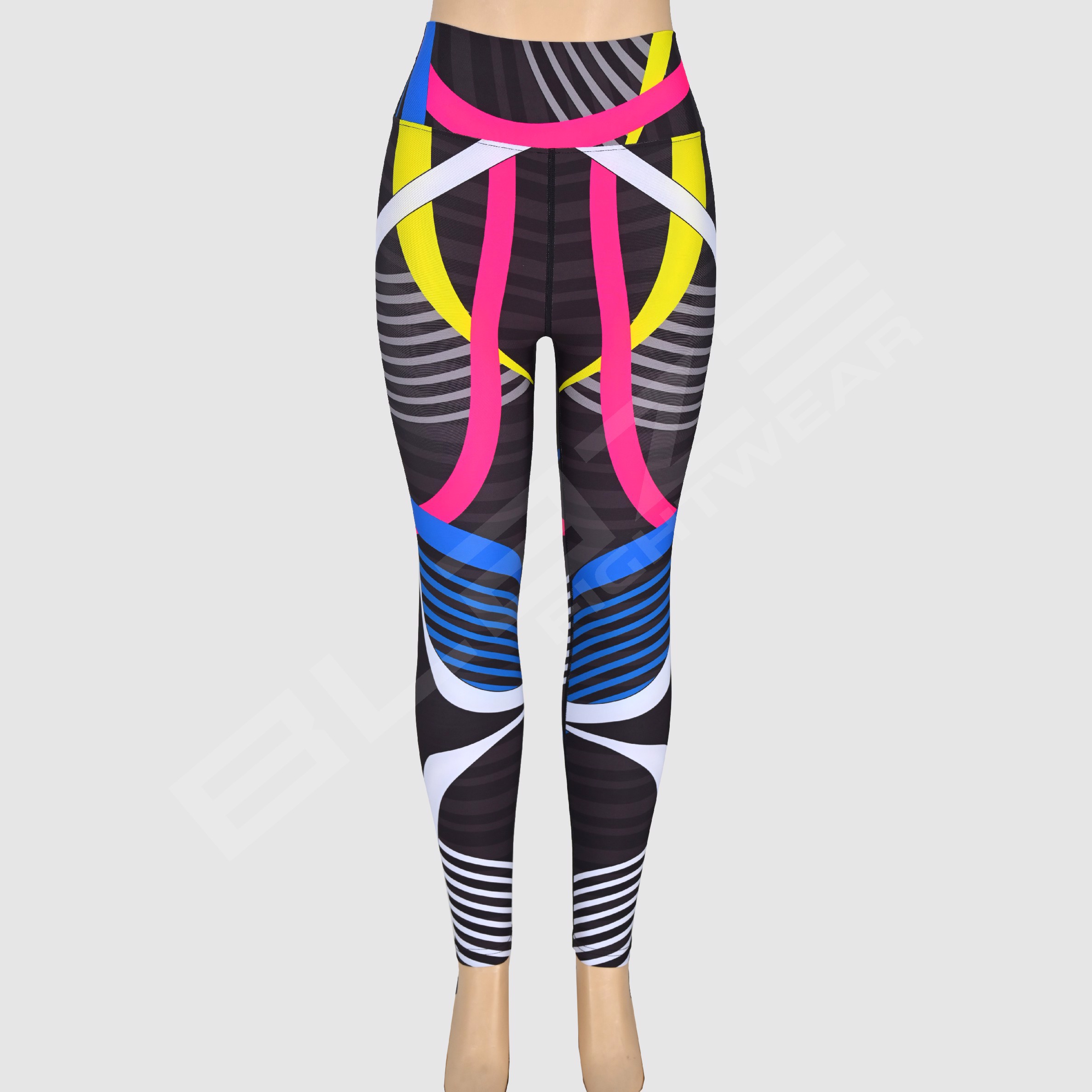 Customized High Workout Sports Yoga Pants Women Breathable Sweat Wicking Legging Softener Patchwork  - view 4