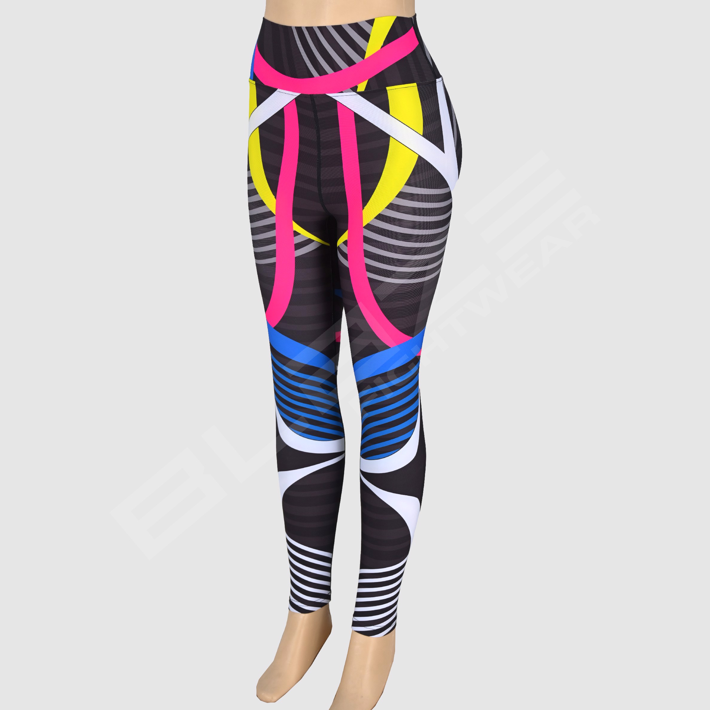 Customized High Workout Sports Yoga Pants Women Breathable Sweat Wicking Legging Softener Patchwork  - view 5
