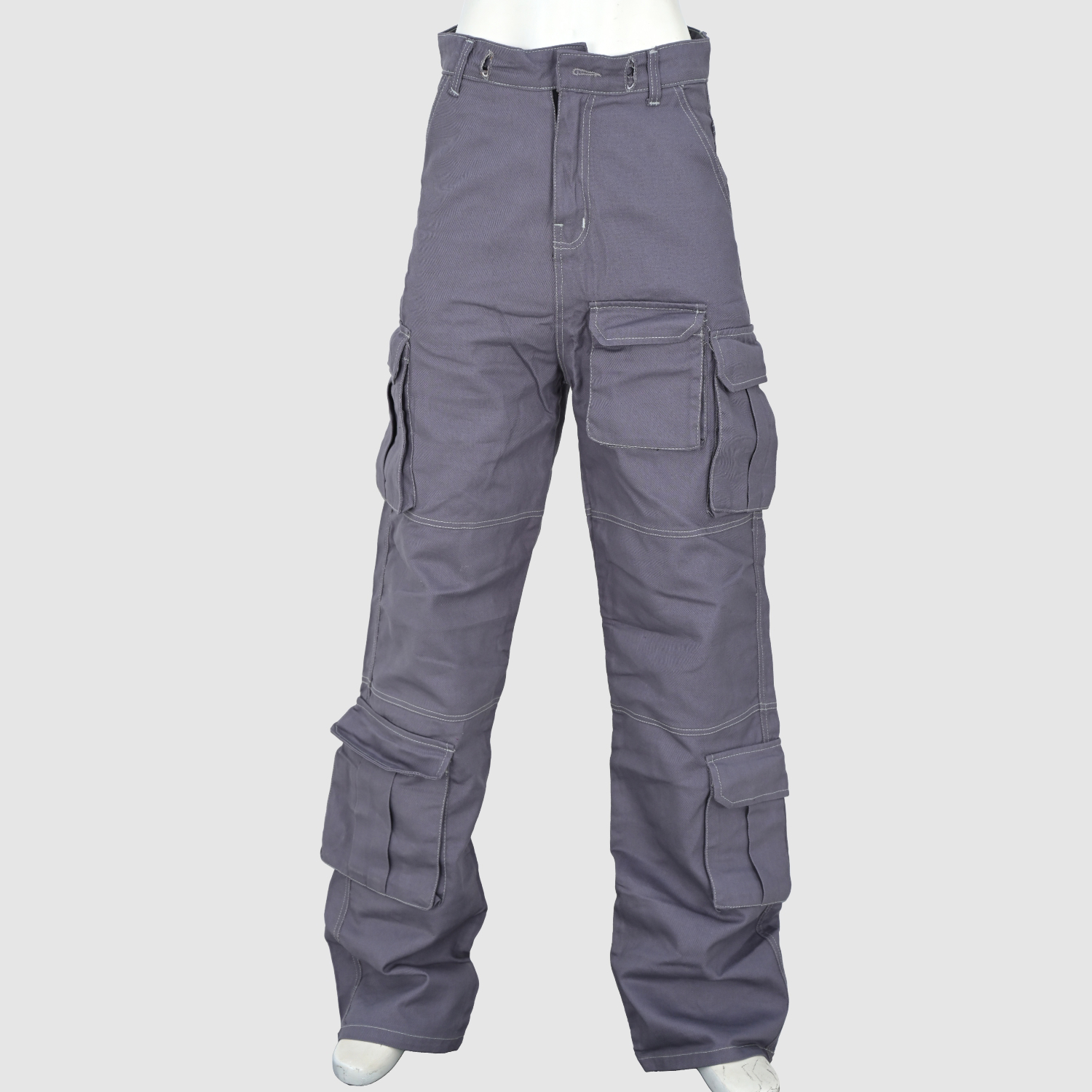 Customized Men's Jeans Streetwear Hip Hop Casual Wide Leg Jeans Stone Washed Loose Straight Baggy  - view 3
